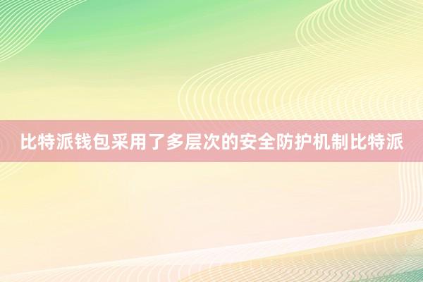 比特派钱包采用了多层次的安全防护机制比特派